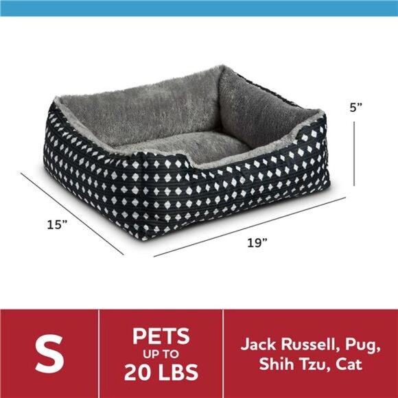 (3 pack) Cuddler Small Dog or Cat Bed, Black 19" x 15" - Picture 4 of 5